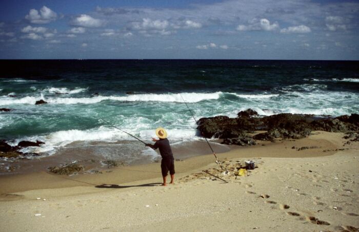 Angler am Meer