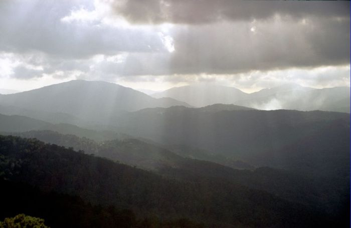 der Blick auf die Berge