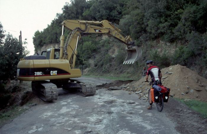 einer der zwei Baustellen auf unserer Abfahrt