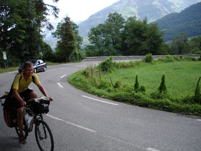 Conrad nach 30 Minuten Fahrt bergan