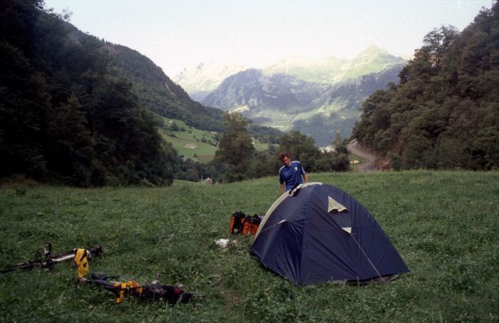 während des Aufstieg zum Tourmalet campten wir wild auf einer Wiese